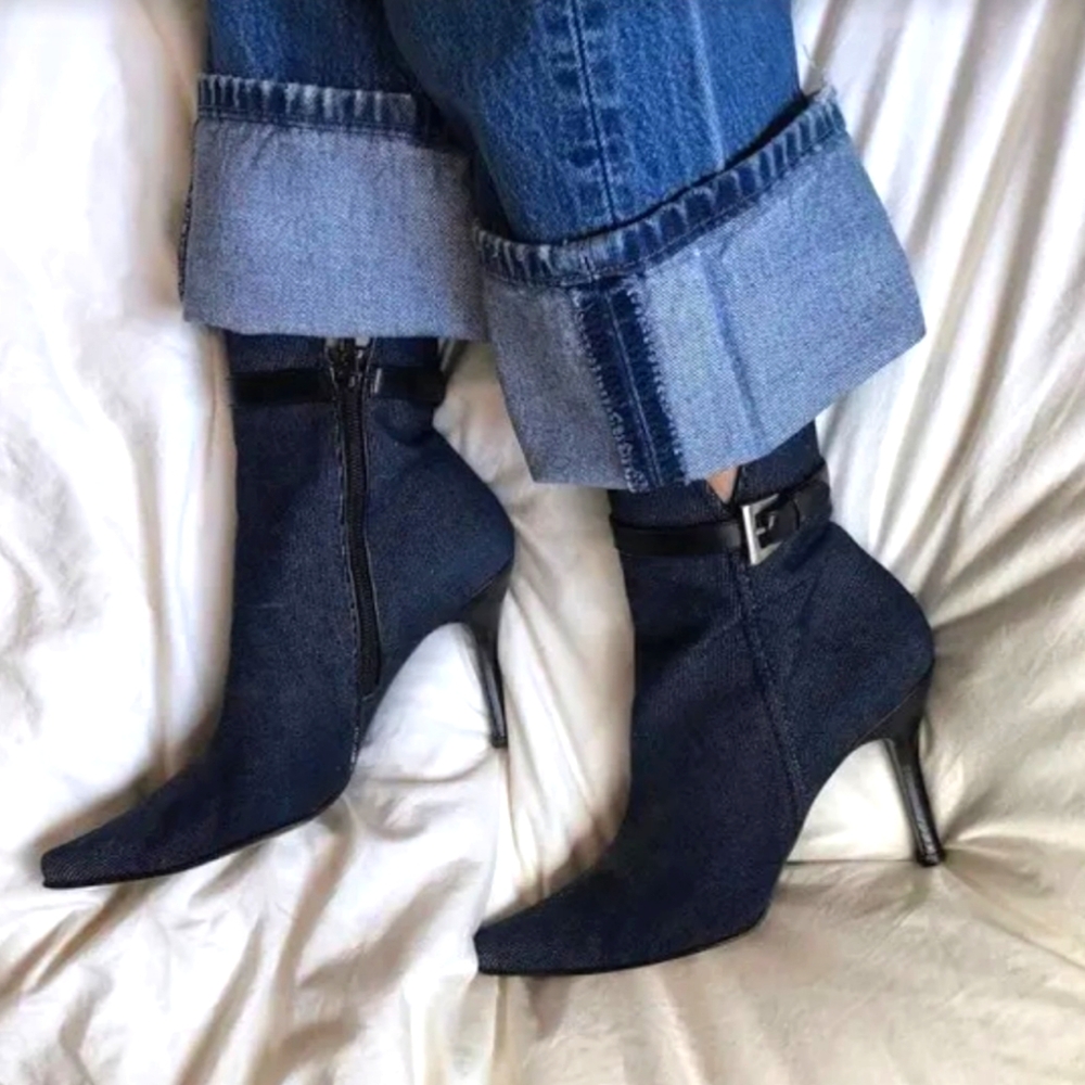 Stuart Weitzman denim ankle boot